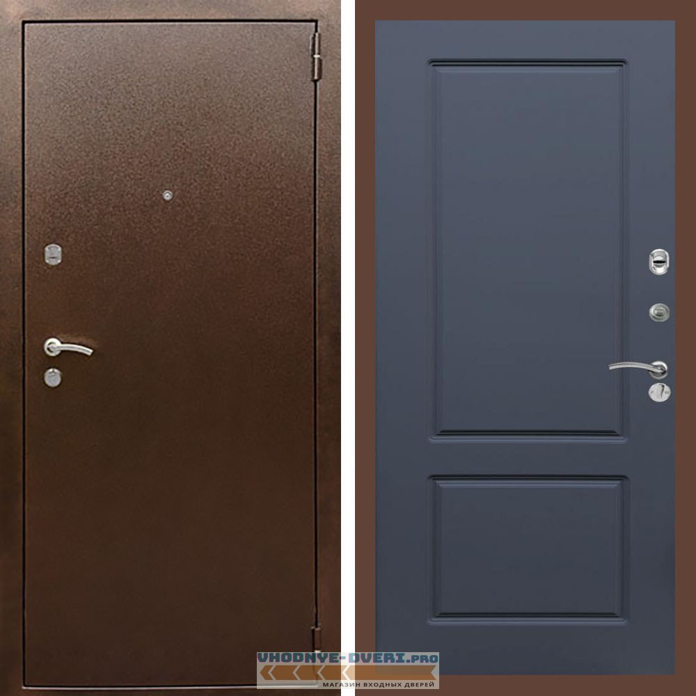 Входная дверь REX (Рекс) 1А Медный антик ФЛ-117 силк титан