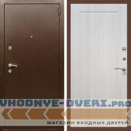 Входная дверь REX (Рекс) 1А Медный антик ФЛ-119 Беленый дуб