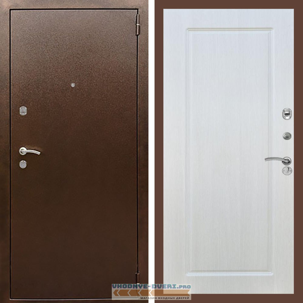 Входная дверь REX (Рекс) 1А Медный антик ФЛ-119 Лиственница бежевая