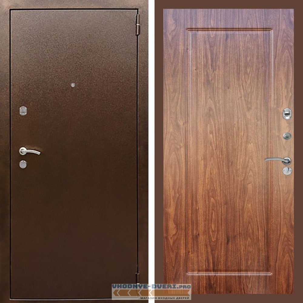 Входная дверь REX (Рекс) 1А Медный антик ФЛ-119 Мореная береза