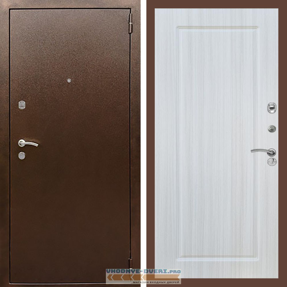 Входная дверь REX (Рекс) 1А Медный антик ФЛ-119 Сандал светлый