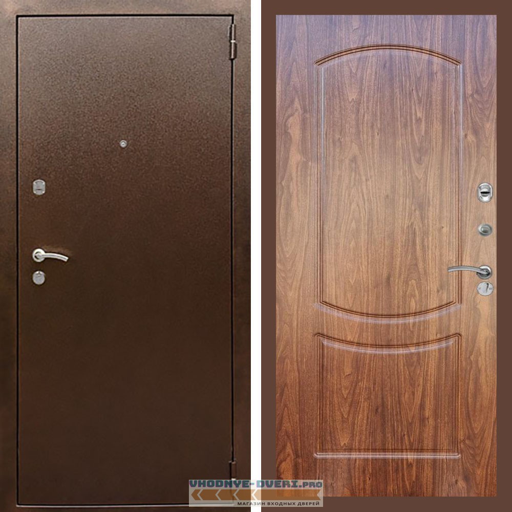 Входная дверь REX (Рекс) 1А Медный антик ФЛ-123 Мореная береза