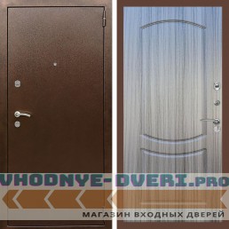 Входная дверь REX (Рекс) 1А Медный антик ФЛ-123 Сандал серый