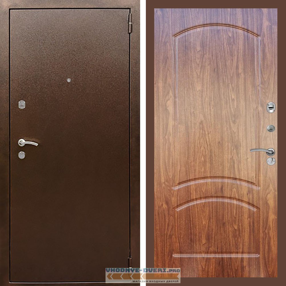 Входная дверь REX (Рекс) 1А Медный антик ФЛ-126 Мореная береза