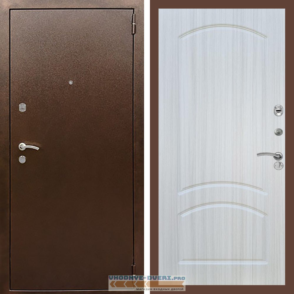 Входная дверь REX (Рекс) 1А Медный антик ФЛ-126 Сандал светлый