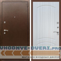 Входная дверь REX (Рекс) 1А Медный антик ФЛ-126 Сандал светлый