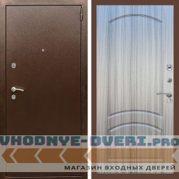 Входная дверь REX (Рекс) 1А Медный антик ФЛ-126 Сандал серый