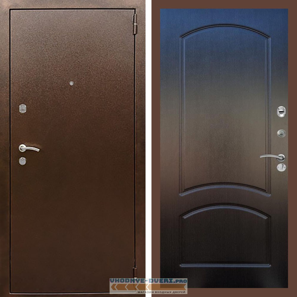 Входная дверь REX (Рекс) 1А Медный антик ФЛ-126 Венге