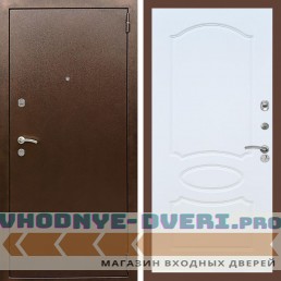 Входная дверь REX (Рекс) 1А Медный антик ФЛ-128 белый ясень