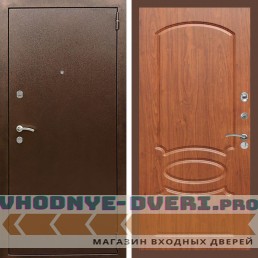 Входная дверь REX (Рекс) 1А Медный антик ФЛ-128 мореная береза