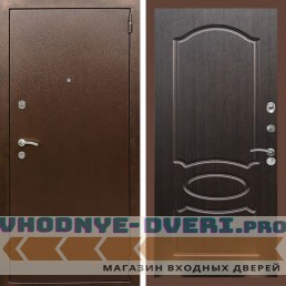 Входная дверь REX (Рекс) 1А Медный антик ФЛ-128 венге