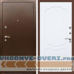 Входная дверь REX (Рекс) 1А Медный антик ФЛ-130 Белый матовый