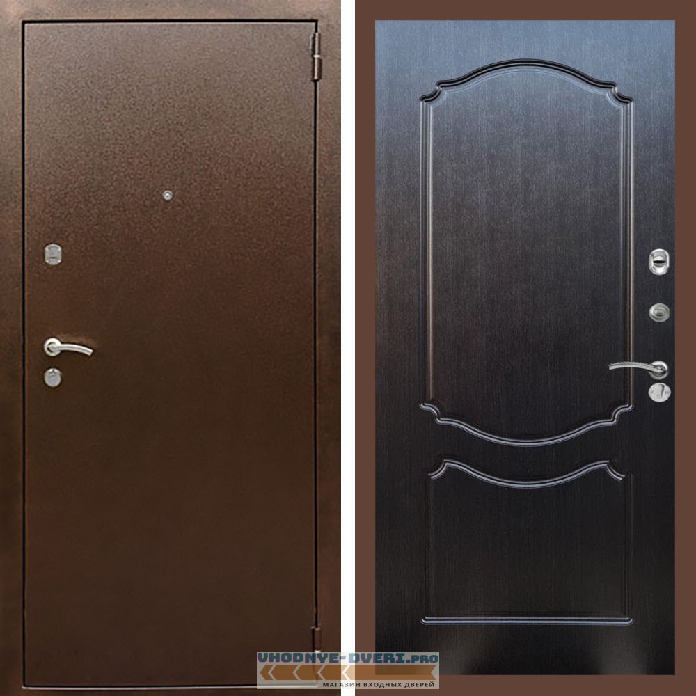 Входная дверь REX (Рекс) 1А Медный антик ФЛ-130 Венге