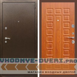 Входная дверь REX (Рекс) 1А Медный антик ФЛ-183 дуб светлый
