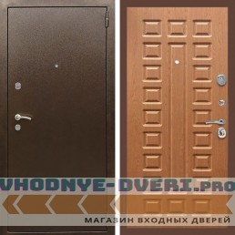 Входная дверь REX (Рекс) 1А Медный антик ФЛ-183 орех темный