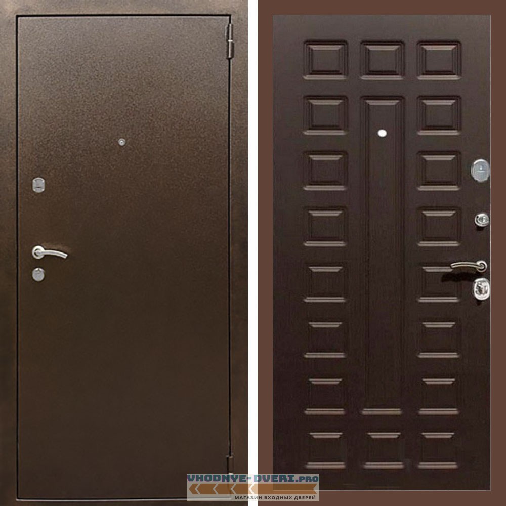 Входная дверь REX (Рекс) 1А Медный антик ФЛ-183 венге