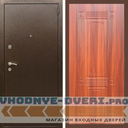 Входная дверь REX (Рекс) 1А Медный антик ФЛ-2 итальянский орех 6мм