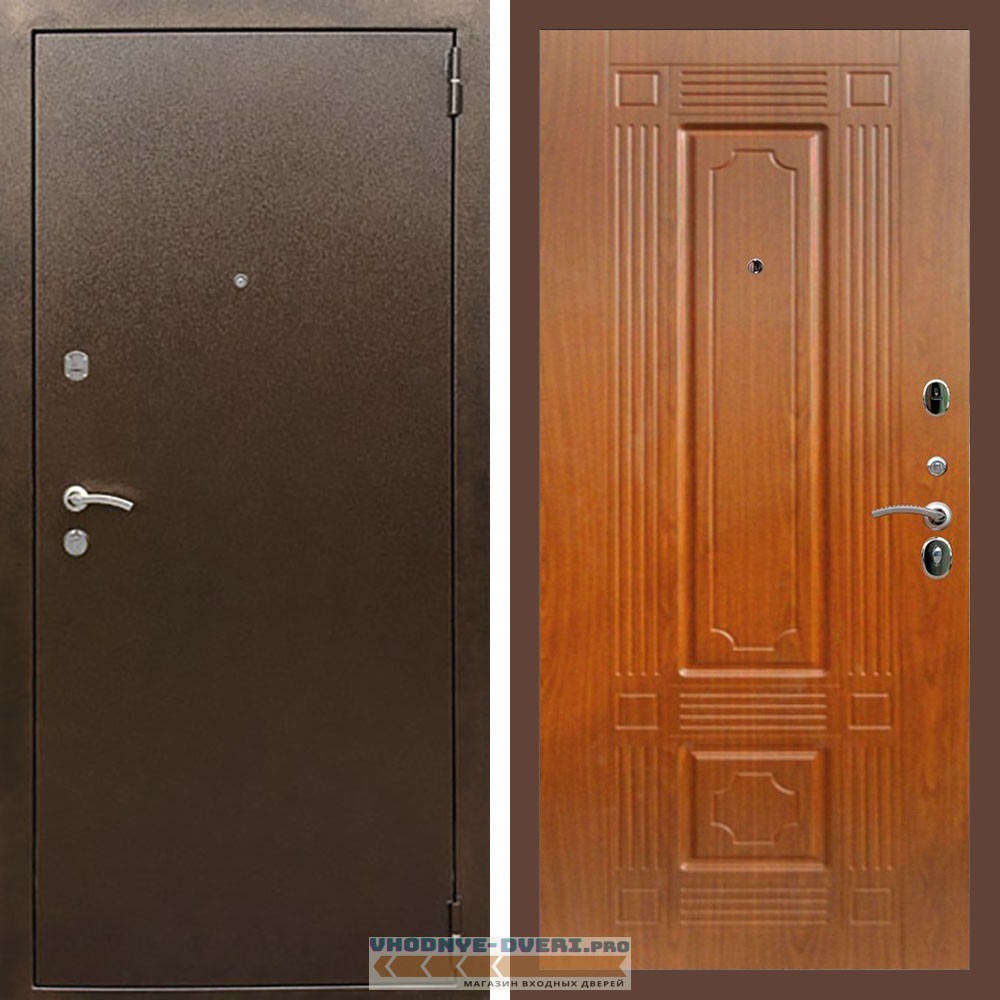 Входная дверь REX (Рекс) 1А Медный антик ФЛ-2 мореная береза 16мм