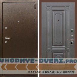 Входная дверь REX (Рекс) 1А Медный антик ФЛ-2 венге 16 мм