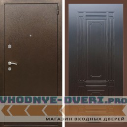 Входная дверь REX (Рекс) 1А Медный антик ФЛ-2 венге 6 мм