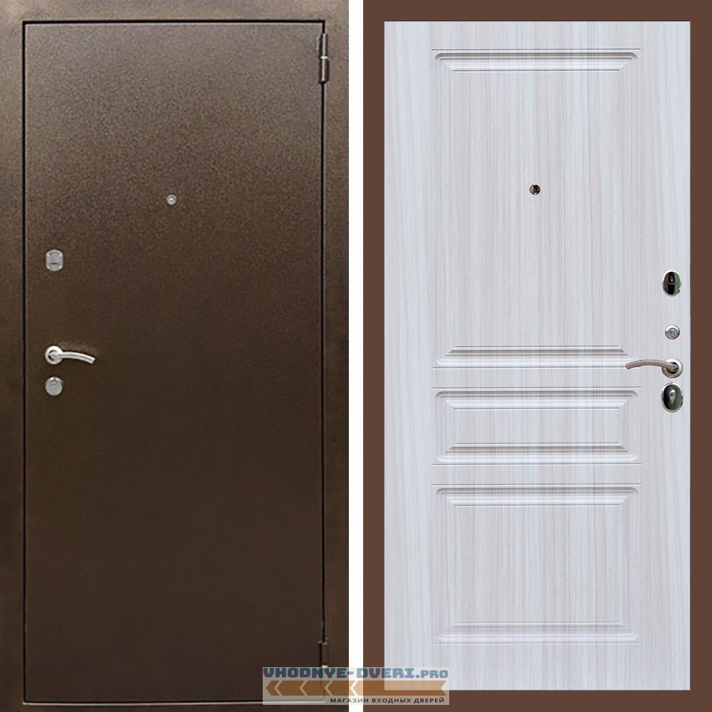 Входная дверь REX (Рекс) 1А Медный антик ФЛ-243 Сандал светлый