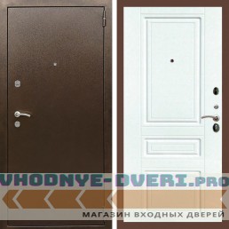 Входная дверь REX (Рекс) 1А Медный антик ФЛ-243 белый матовый