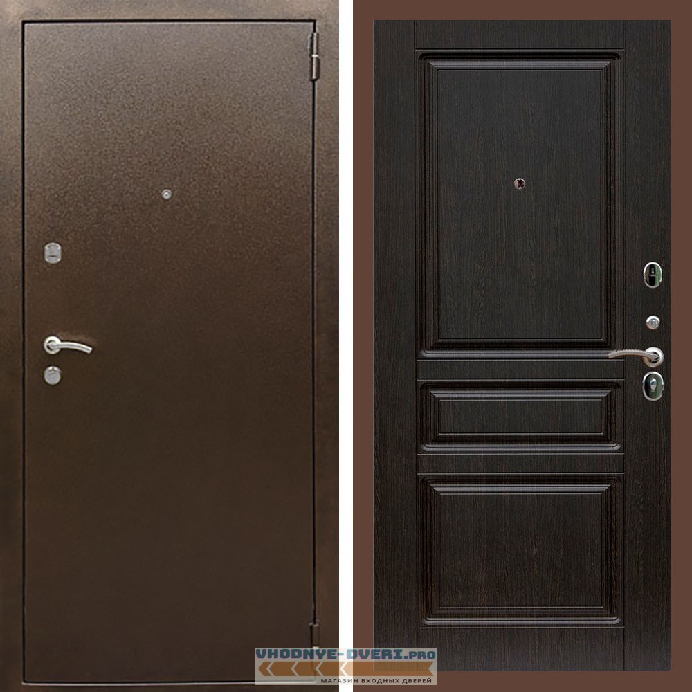 Входная дверь REX (Рекс) 1А Медный антик ФЛ-243 венге