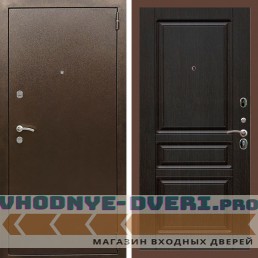 Входная дверь REX (Рекс) 1А Медный антик ФЛ-243 венге