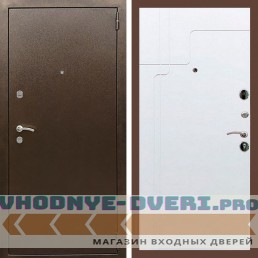Входная дверь REX (Рекс) 1А Медный антик ФЛ-246 белый матовый
