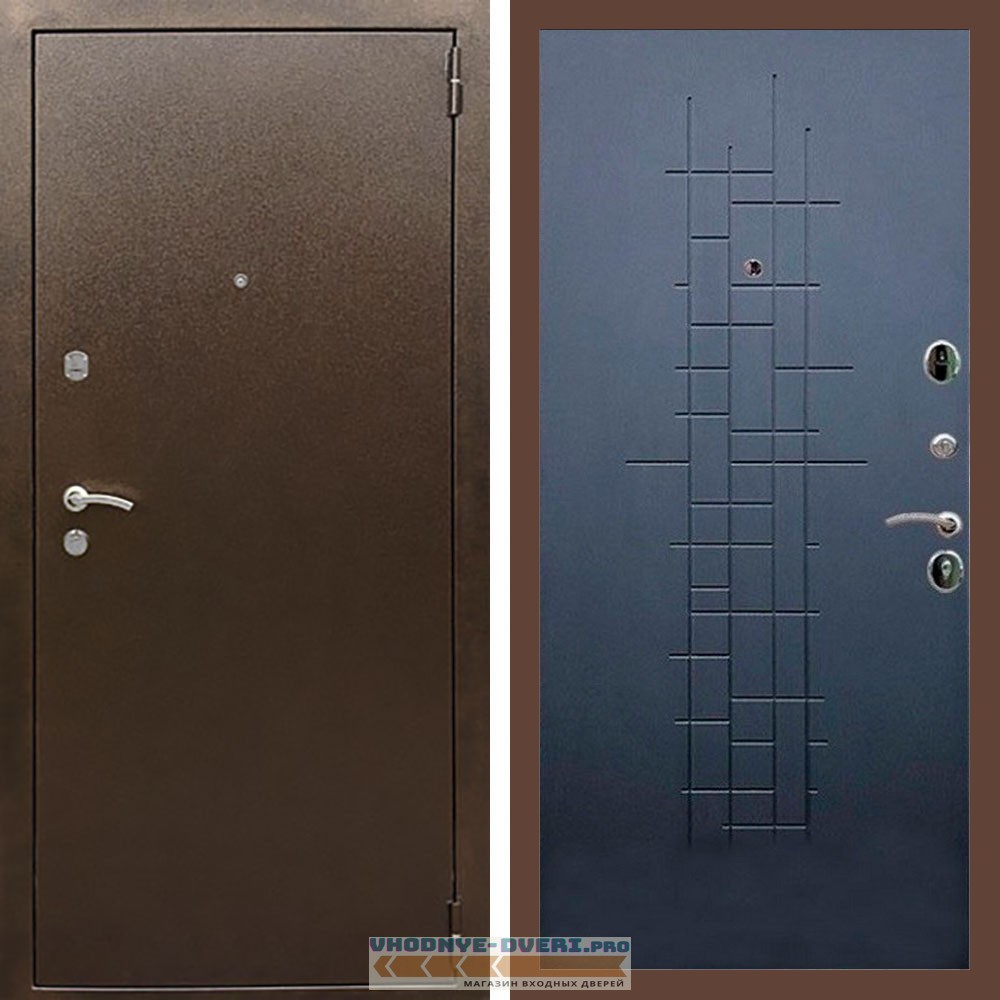 Входная дверь REX (Рекс) 1А Медный антик ФЛ-289 ясень черный