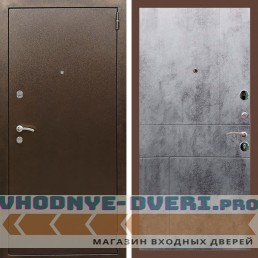 Входная дверь REX (Рекс) 1А Медный антик ФЛ-290 бетон темный