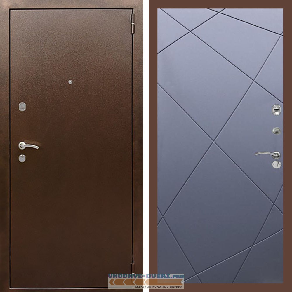 Входная дверь REX (Рекс) 1А Медный антик ФЛ-291 силк титан