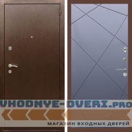 Входная дверь REX (Рекс) 1А Медный антик ФЛ-291 силк титан