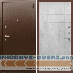 Входная дверь REX (Рекс) 1А Медный антик ФЛ-299 Бетон светлый