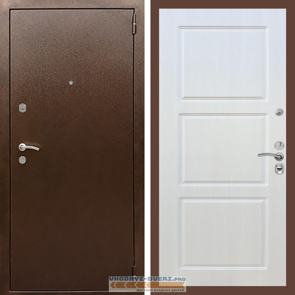 Входная дверь REX (Рекс) 1А Медный антик ФЛ-3 Лиственница