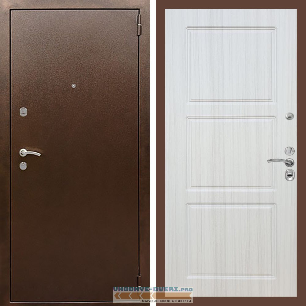 Входная дверь REX (Рекс) 1А Медный антик ФЛ-3 Сандал светлый