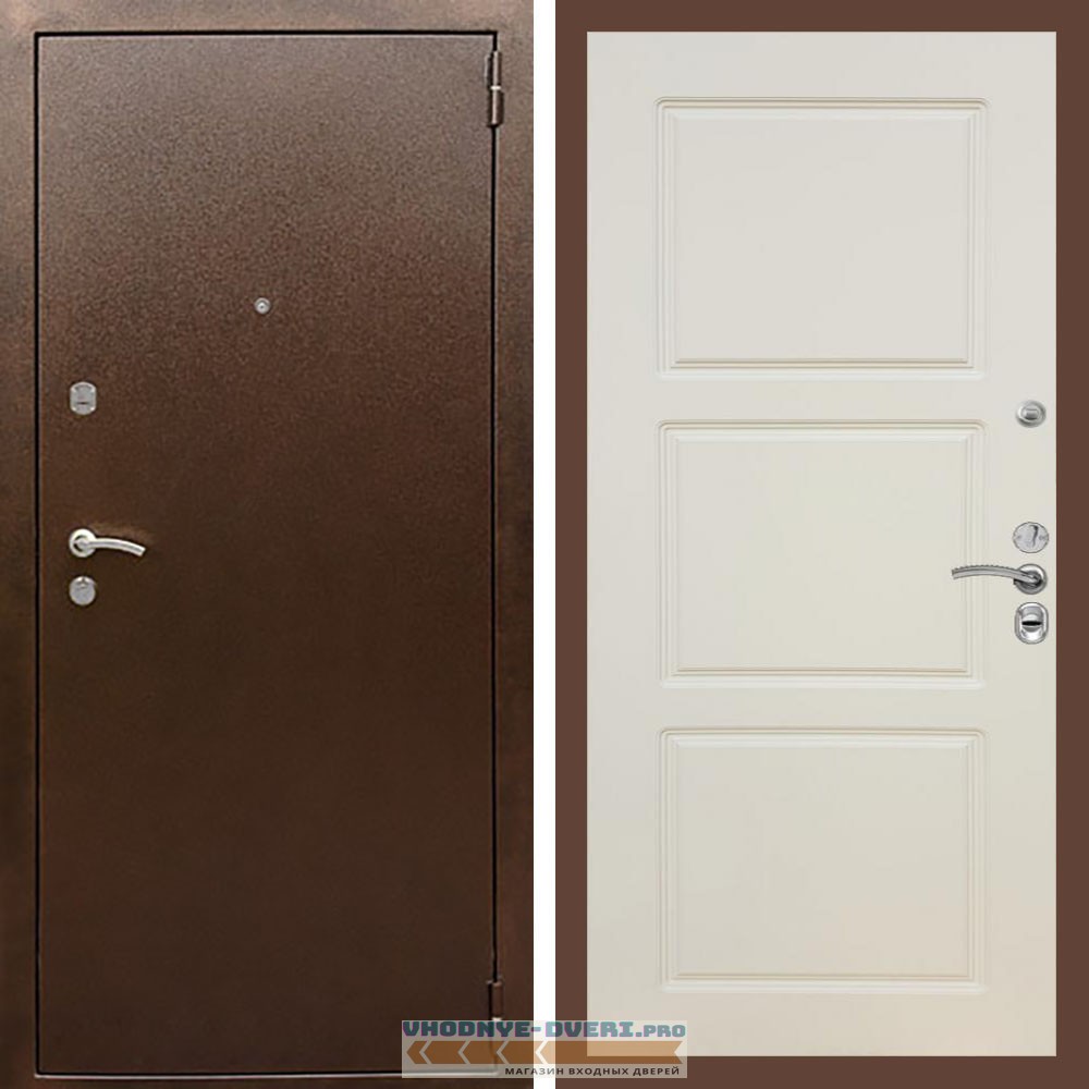 Входная дверь REX (Рекс) 1А Медный антик ФЛ-3 Шампань