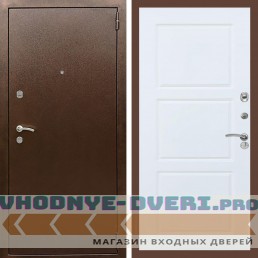 Входная дверь REX (Рекс) 1А Медный антик ФЛ-3 белый матовый