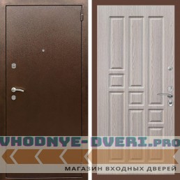 Входная дверь REX (Рекс) 1А Медный антик ФЛ-31 Беленый дуб