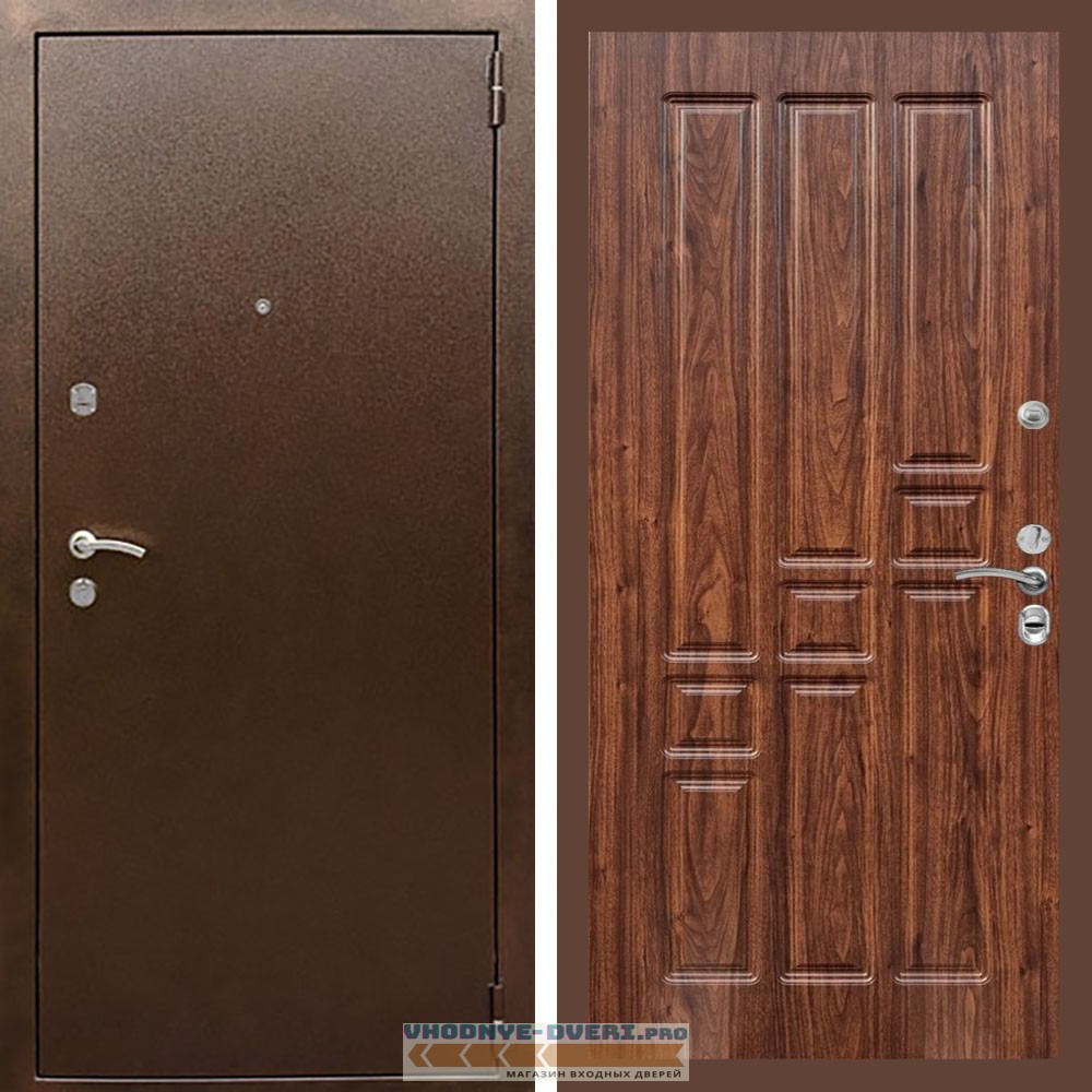 Входная дверь REX (Рекс) 1А Медный антик ФЛ-31 Мореная береза