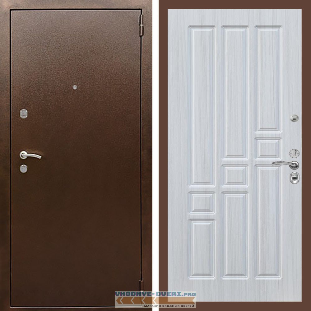 Входная дверь REX (Рекс) 1А Медный антик ФЛ-31 Сандал светлый