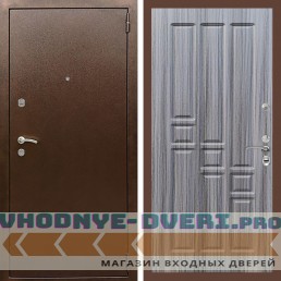 Входная дверь REX (Рекс) 1А Медный антик ФЛ-31 Сандал серый
