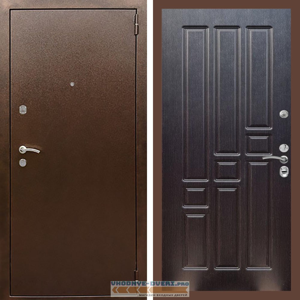 Входная дверь REX (Рекс) 1А Медный антик ФЛ-31 Венге