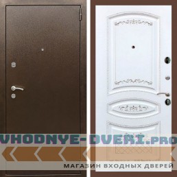 Входная дверь REX (Рекс) 1А Медный антик ФЛ-317 белая патина серебро