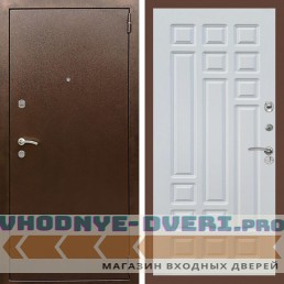 Входная дверь REX (Рекс) 1А Медный антик ФЛ-32 Белый ясень