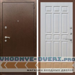 Входная дверь REX (Рекс) 1А Медный антик ФЛ-33 Лиственница бежевая
