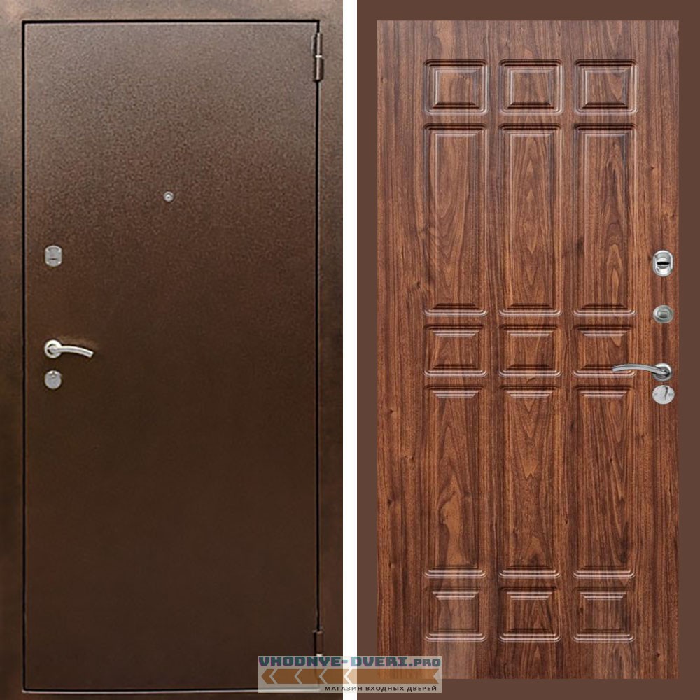 Входная дверь REX (Рекс) 1А Медный антик ФЛ-33 Мореная береза