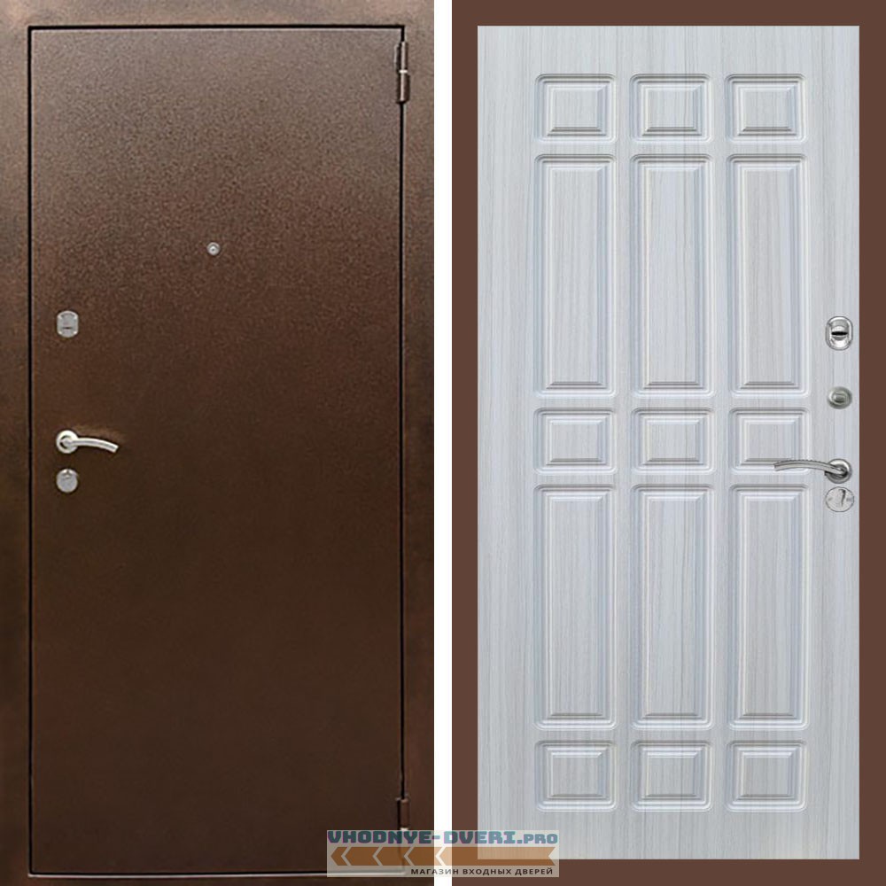 Входная дверь REX (Рекс) 1А Медный антик ФЛ-33 Сандал светлый