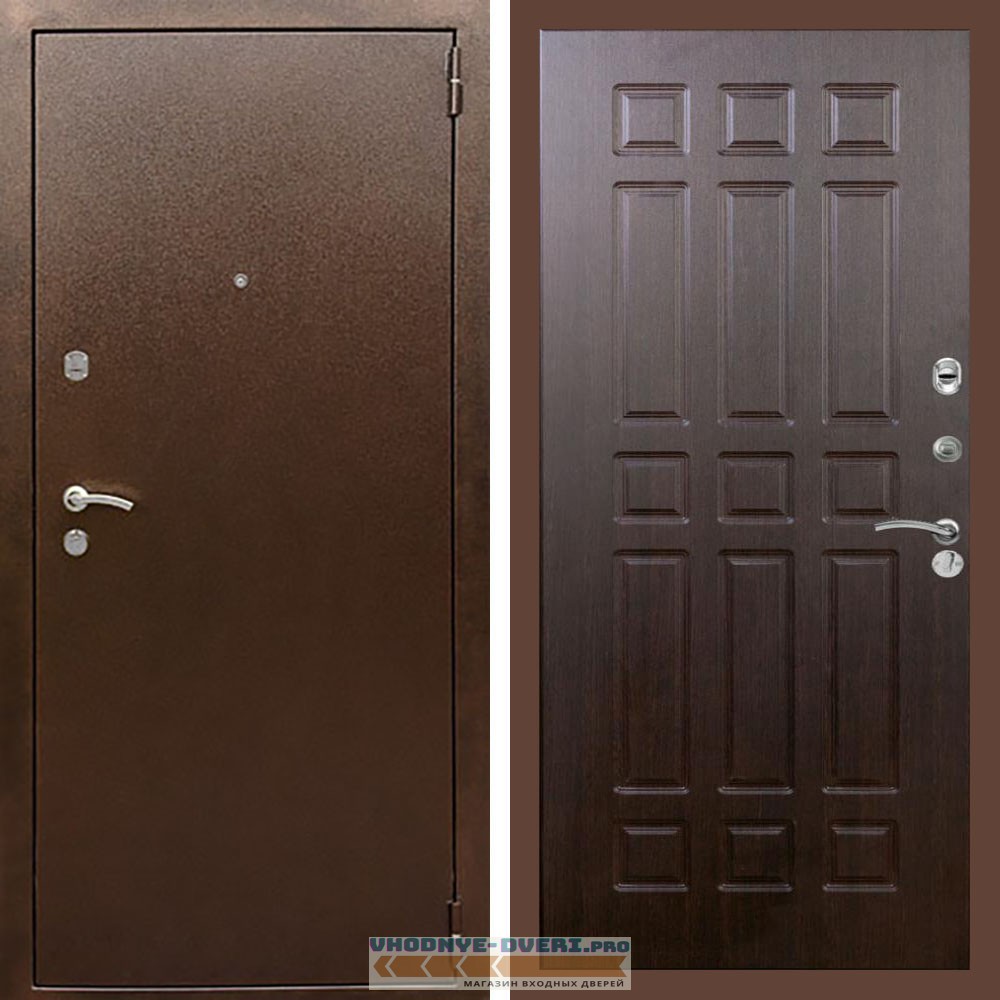 Входная дверь REX (Рекс) 1А Медный антик ФЛ-33 венге