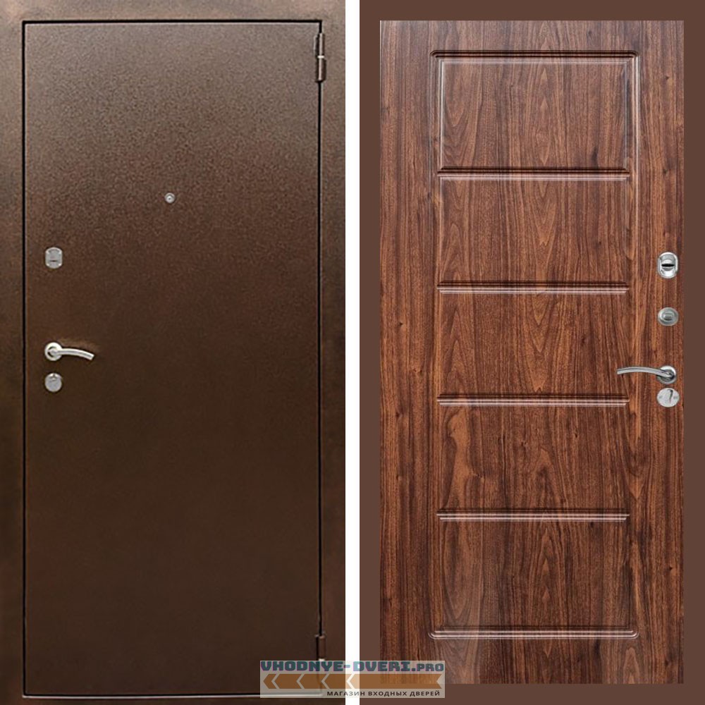 Входная дверь REX (Рекс) 1А Медный антик ФЛ-39 Мореная береза